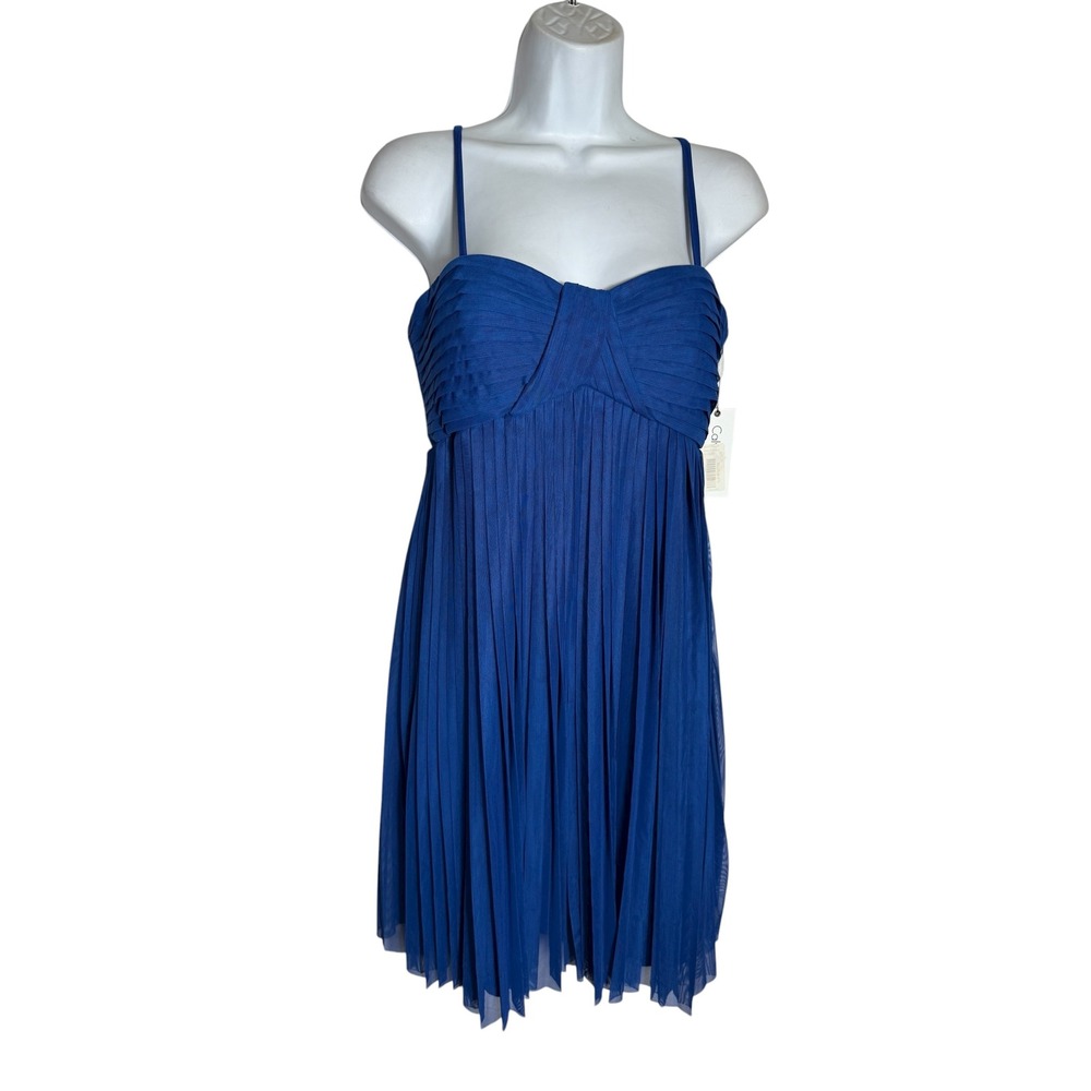 NWT Calvin Klein Dress Size 6 Royal Blue Pleated Sweetheart Cocktail Dress 💙‎